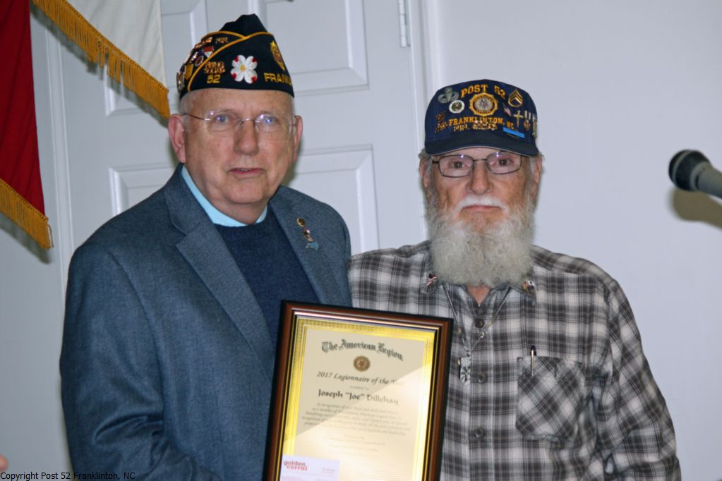 photo of Post Legionnaire of the Year recipient